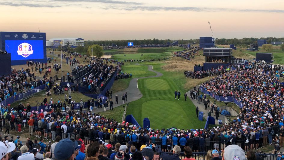 The first tee on Friday morning