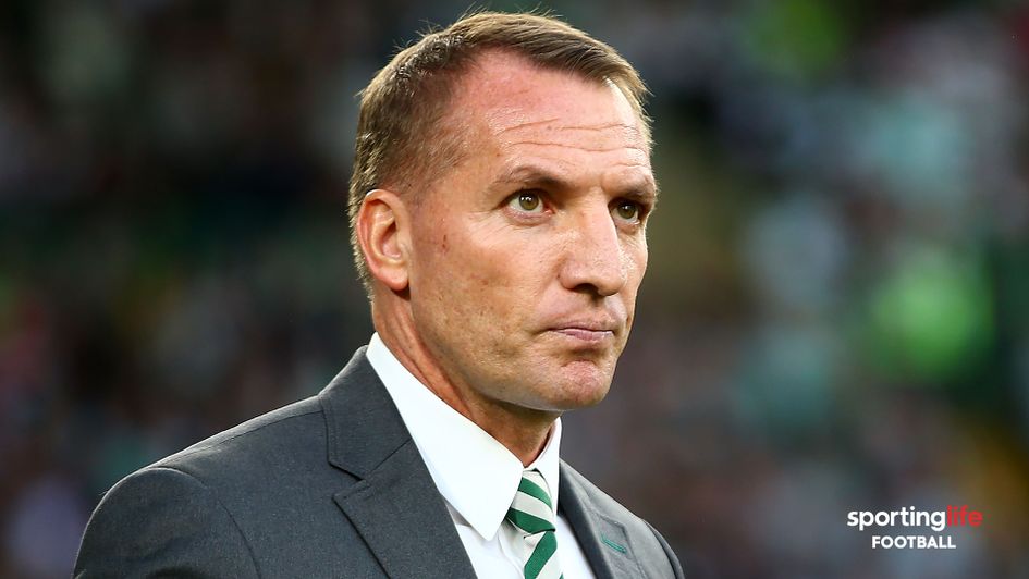 Brendan Rodgers watching Celtic in Europa League action