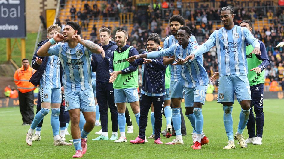 Coventry celebrate their victory over Wolves