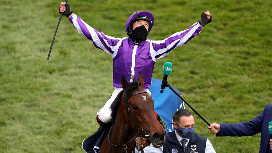 Frankie Dettori in the immediate aftermath of winning the 1000 Guineas