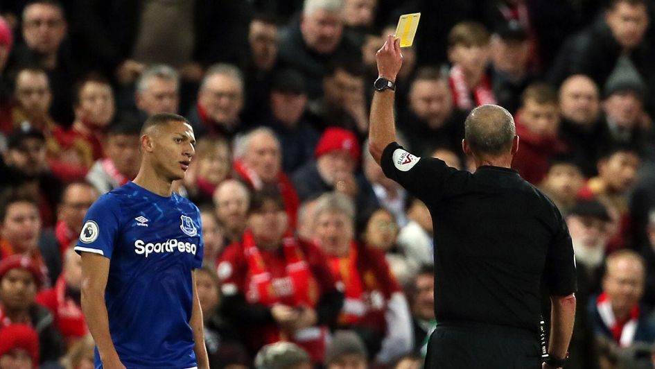 Richarlison has a history of getting carded at Anfield