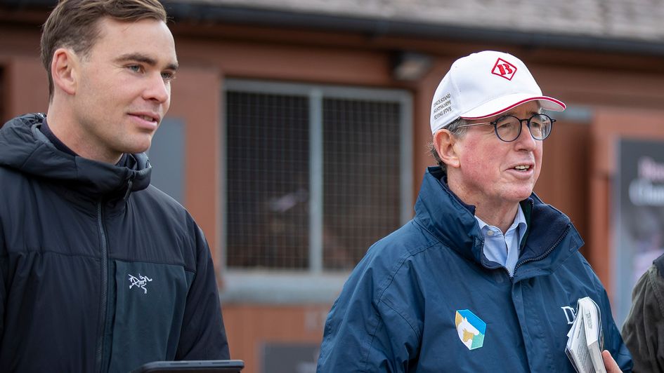 Lord Grimthorpe (right) alongside Thady Gosden (credit: Tattersalls)