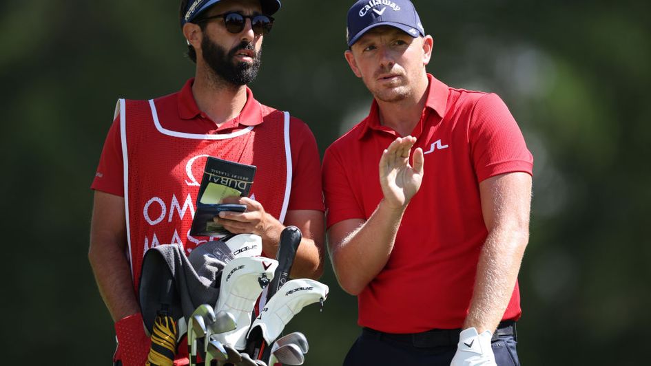Matt Wallace and his caddie during Saturday's third round