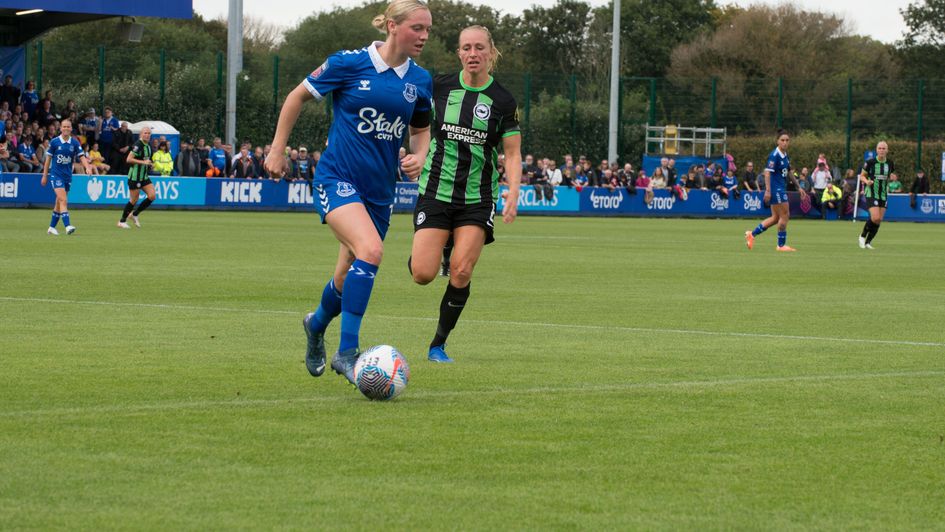 Lucy Hope of Everton in action