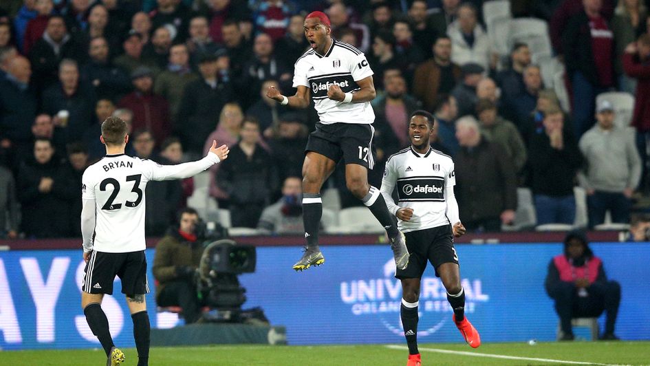 Ryan Babel celebrates his goal against West Ham