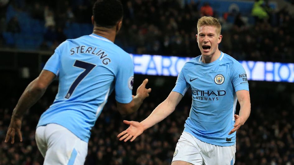 Kevin De Bruyne celebrates after scoring