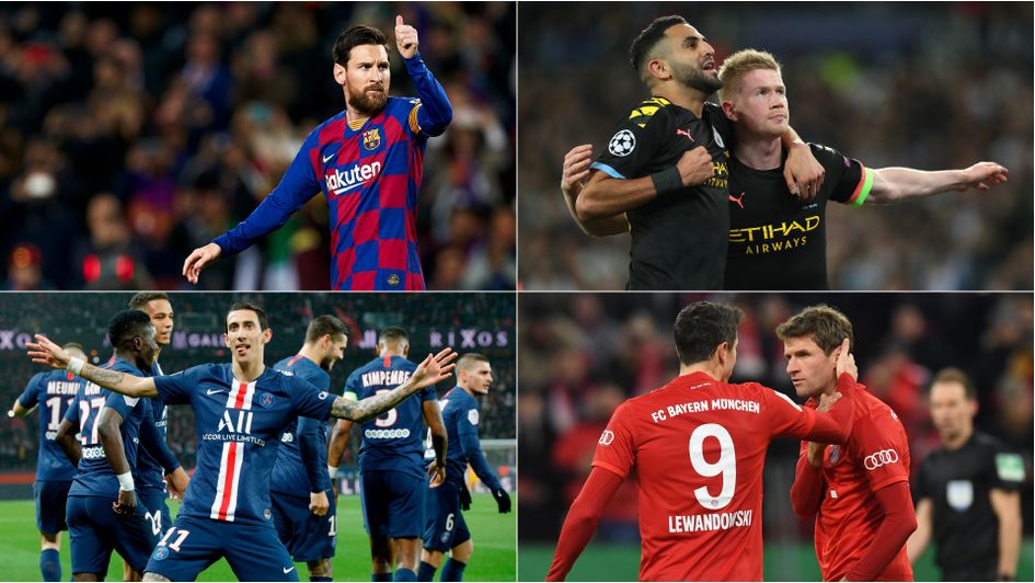 Clockwise from top left: Lionel Messi, Kevin De Bruyne, Angel Di Maria and Thomas Muller