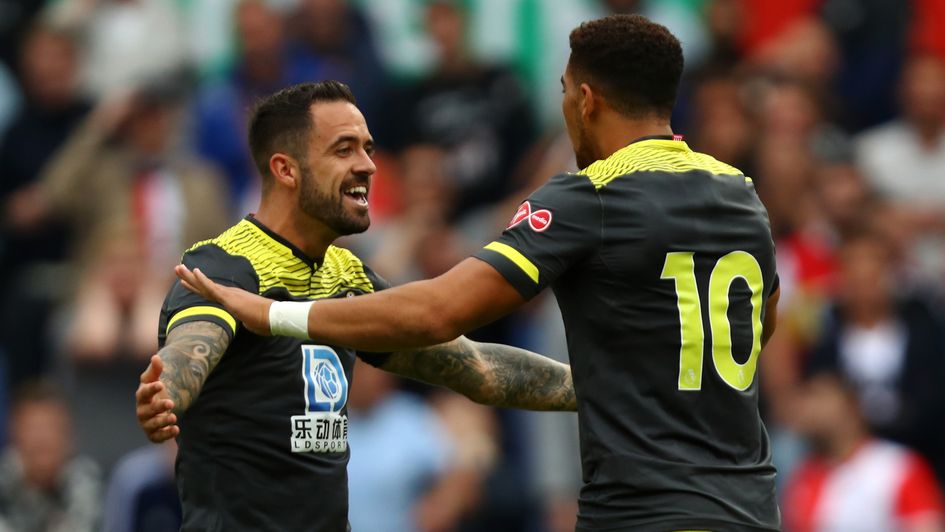 Southampton attacking duo Danny Ings (left) and Che Adams celebrate in pre-season