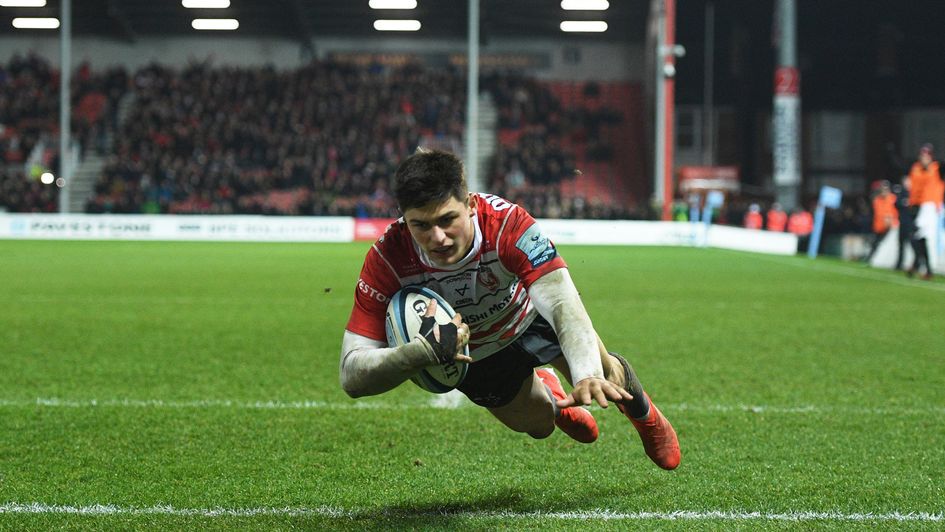 Louis Rees-Zammit scores in Gloucester's victory over Worcester