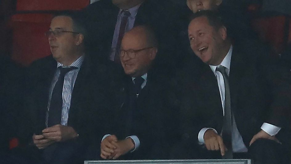 Newcastle owner Mike Ashley in the crowd