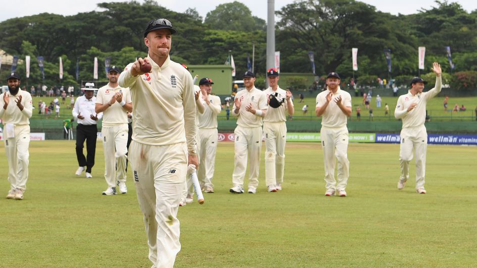 Jack Leach is applauded from the field