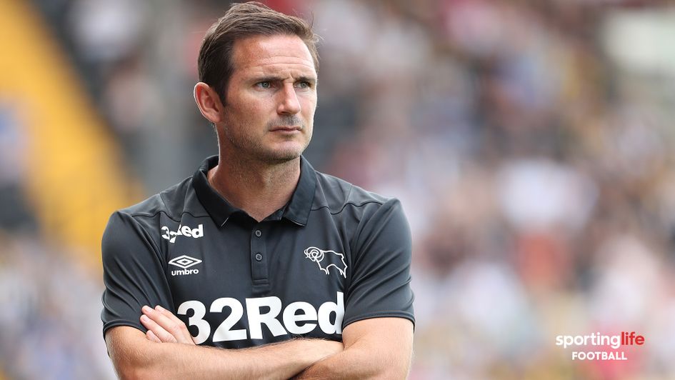 Frank Lampard watches his Derby side in action