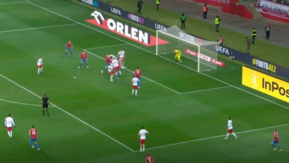 Poland's set-piece defending vs Czechia