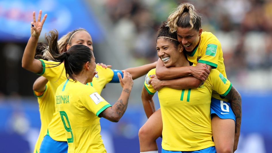 Celebrations for Brazil and Cristiane at the Women's World Cup