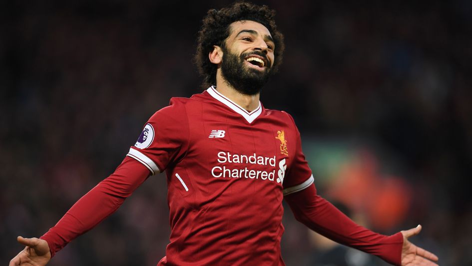 Mohamed Salah celebrates