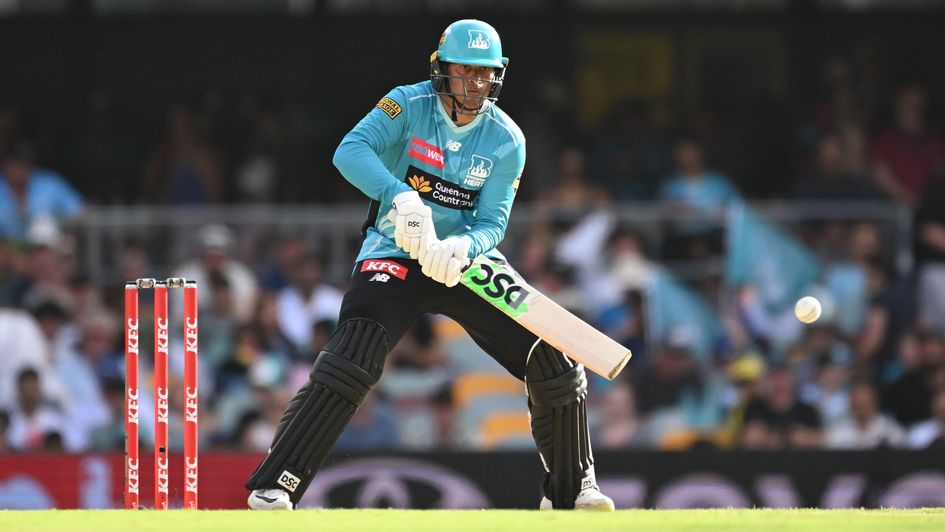 Usman Khawaja prepares to play the scoop shot