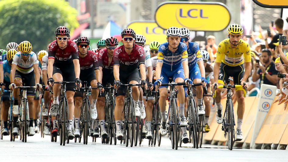 Geraint Thomas in action at the Tour de France on Wednesday