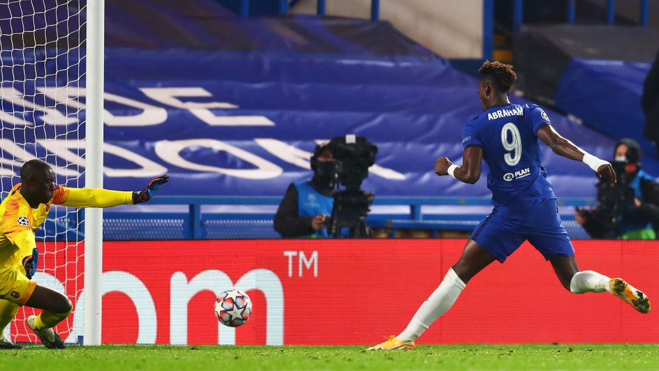 Tammy Abraham scores against Rennes