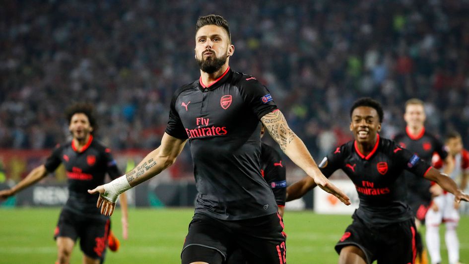 Olivier Giroud celebrates