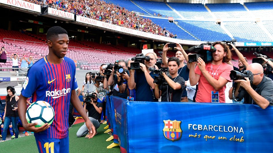 Ousmane Dembele at the Nou Camp