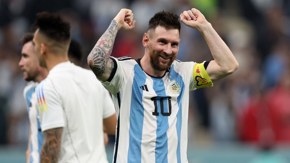 Lionel Messi celebrates win over Croatia