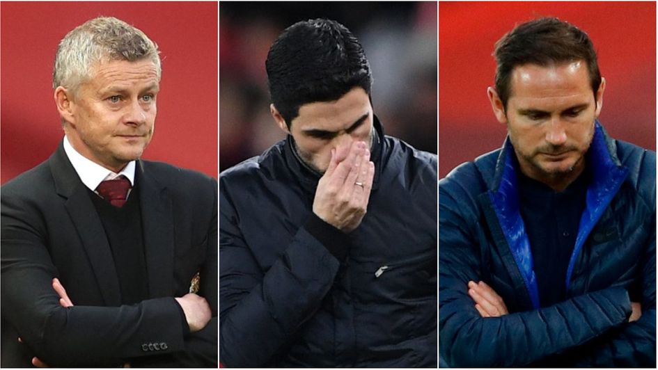 Ole Gunnar Solskjaer, Mikel Arteta and Frank Lampard (left to right) have not had great starts to the season