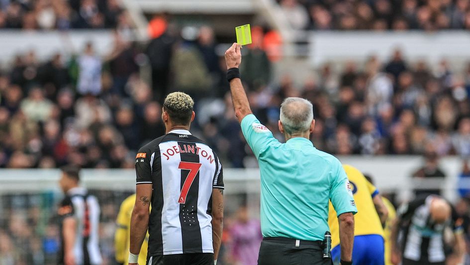 Joelinton getting booked