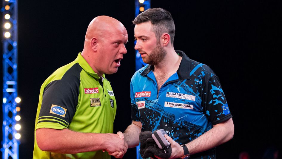 Michael van Gerwen and Luke Humphries (Picture: Lawrence Lustig/PDC)