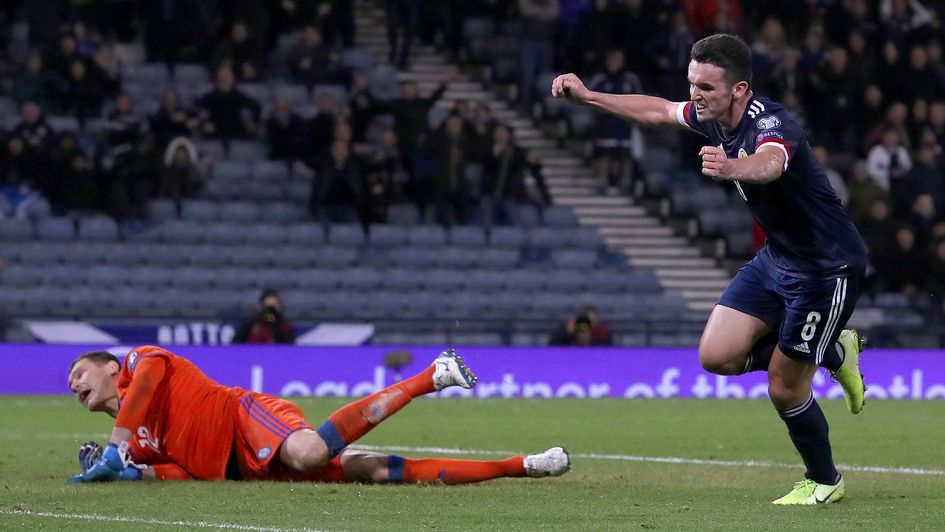 John McGinn: Scotland attacker celebrates after scoring against Kazakhstan in Euro 2020 qualifying