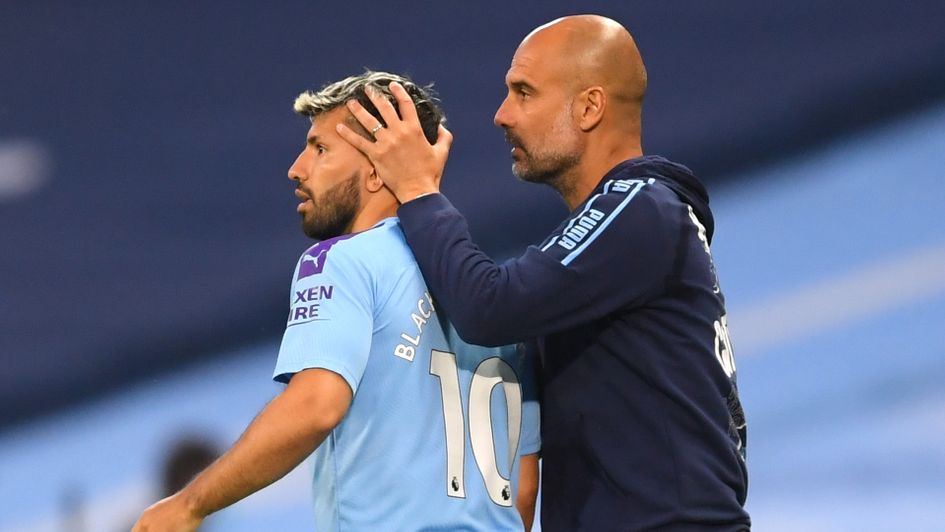 Sergio Aguero and Pep Guardiola