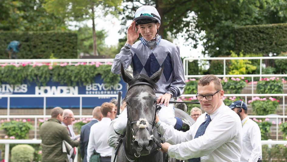 Billy Loughnane takes the applause on Cheshire Dancer