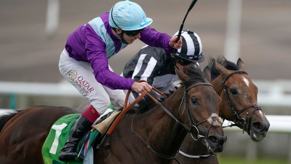 Oisin Murphy celebrates a brilliant ride on Alcohol Free
