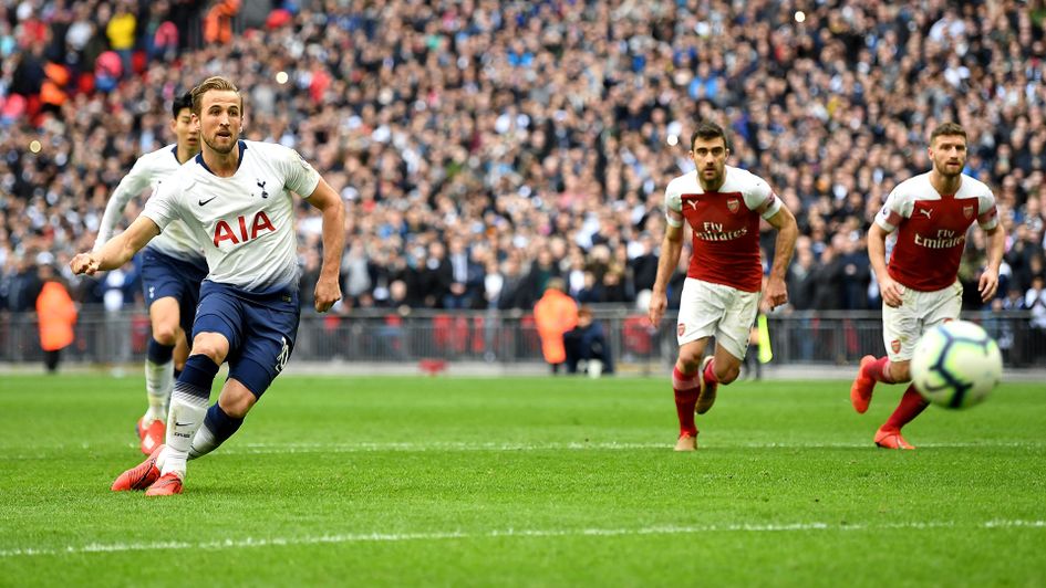 Harry Kane fires home the penalty for Tottenham