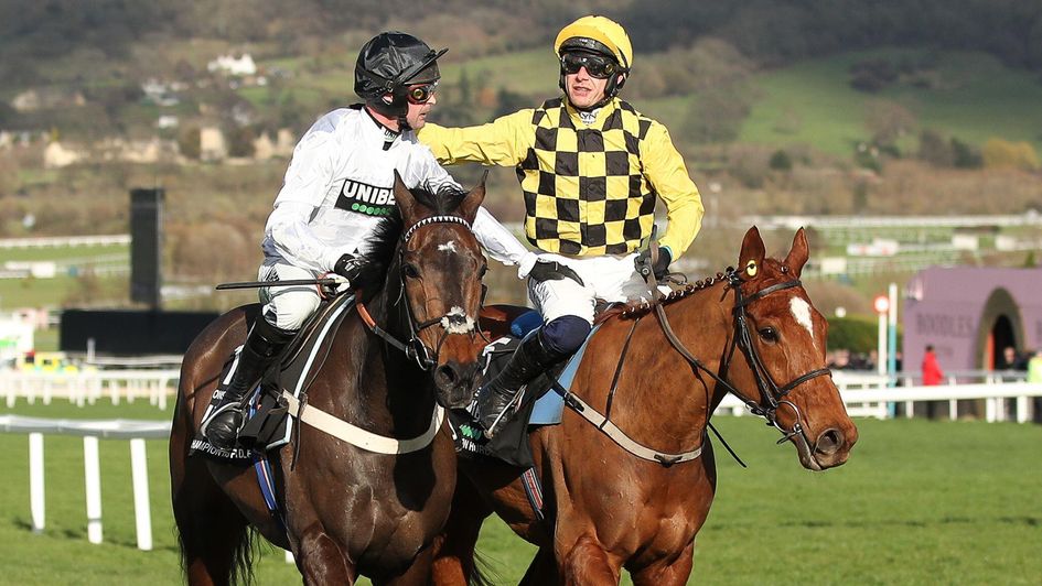 Paul Townend - who has yet to win the Champion Hurdle - congratulates Nico De Boinville