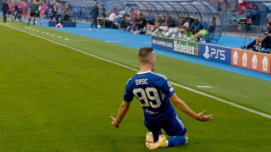 Mislav Orsic celebrates his goal against Chelsea