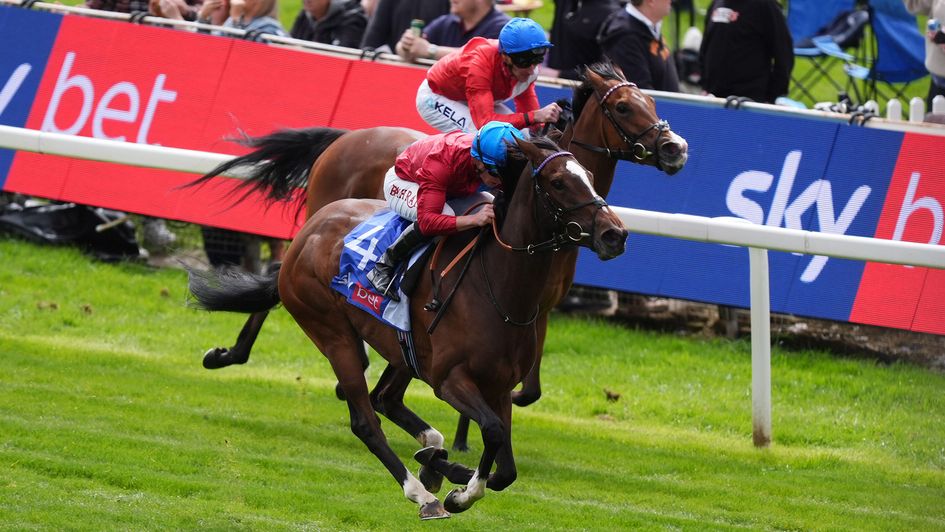 Tom Marquand riding Lilt to victory at York