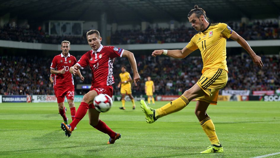 Gareth Bale in action against Moldova