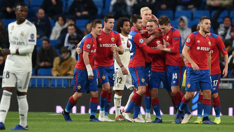 CSKA Moscow celebrate a goal against Real Madrid