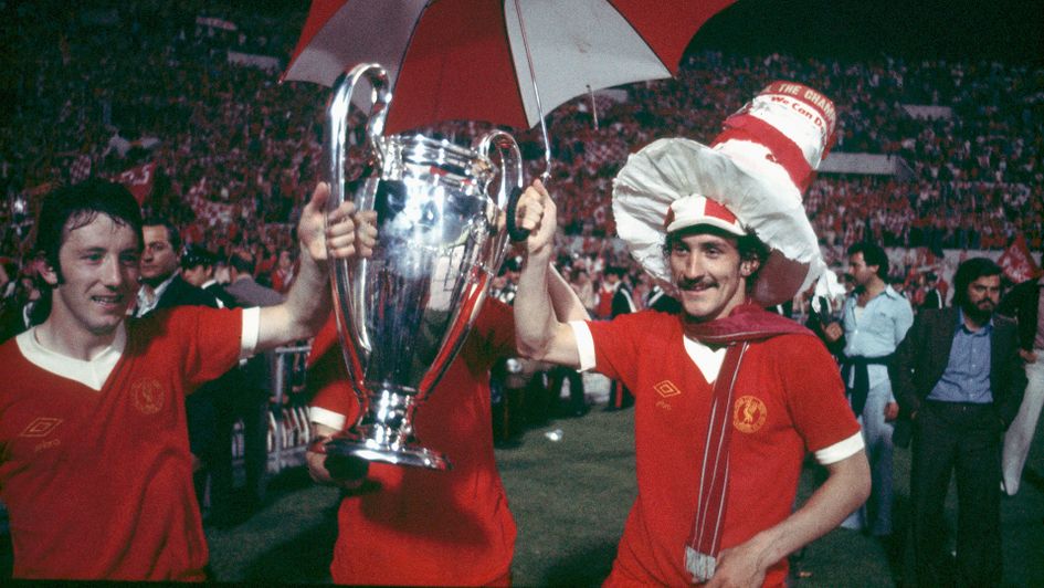 Liverpool celebrate winning their first European Cup