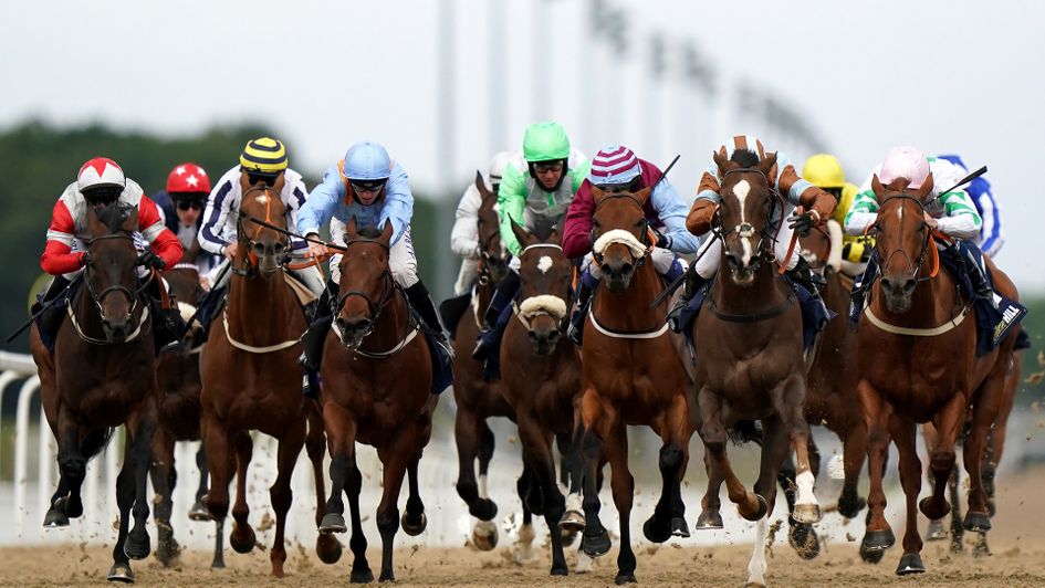 Caspian Prince (white blaze) wins the Gosforth Park Cup at the age of 12