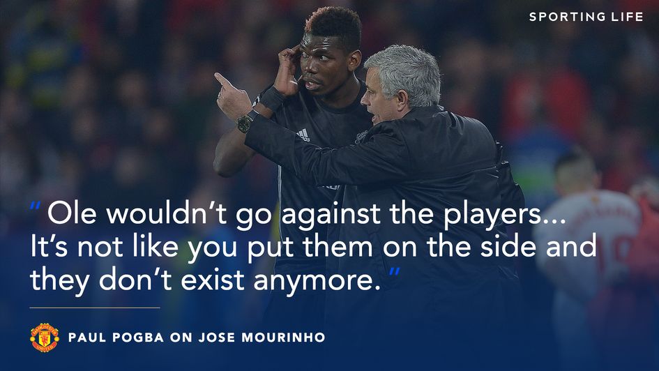 Paul Pogba's comments on Jose Mourinho's management style