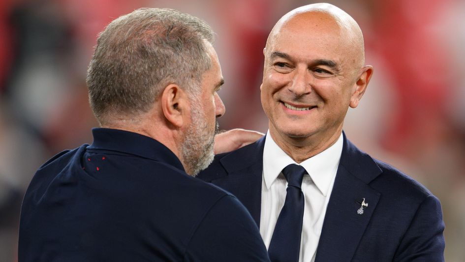 Daniel Levy congratulates Ange Postecoglou