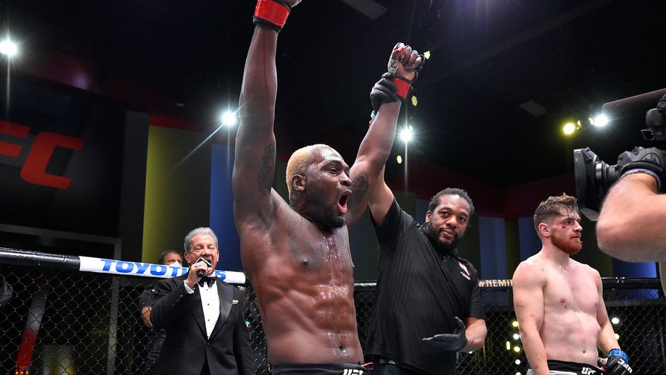 Derek Brunson celebrates