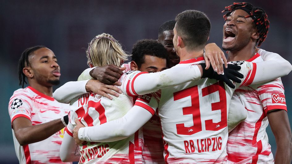 Andre Silva celebrates his goal against Manchester City