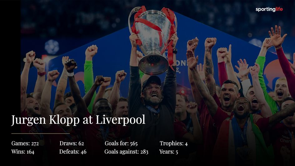 Jurgen Klopp has a great record after five years at Liverpool