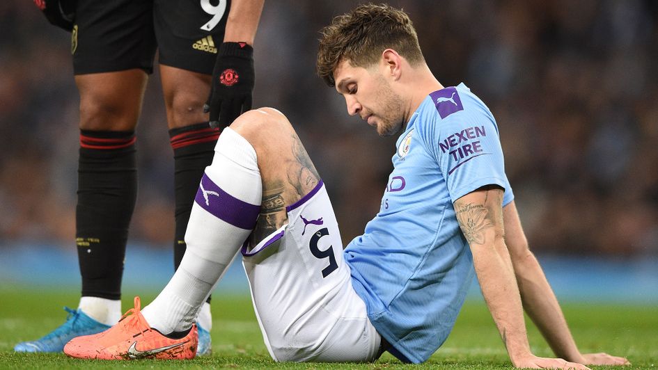 John Stones was injured in the Manchester derby