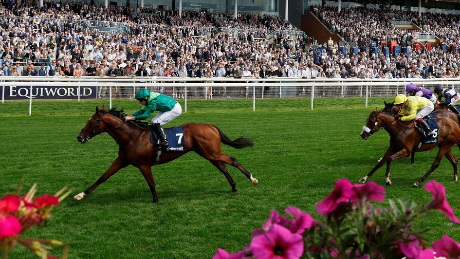 Haffner comes a couple of lengths clear in the Acomb Stakes