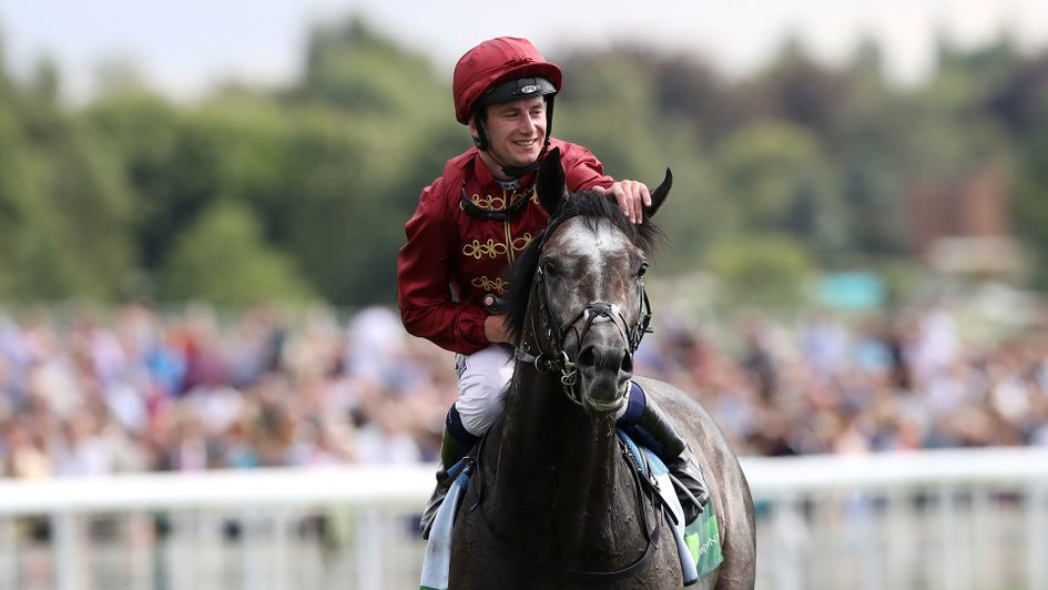 Oisin Murphy celebrates on Roaring Lion