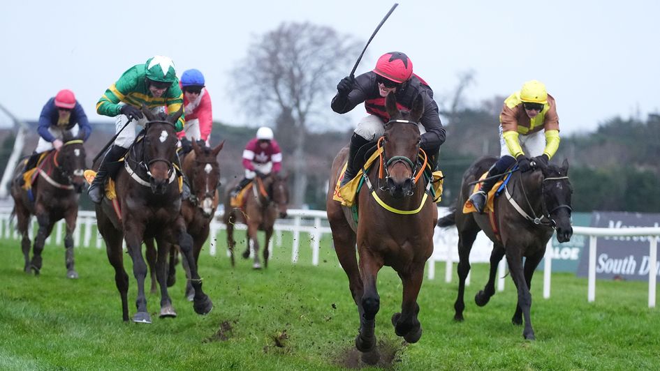 Affordale Fury, ridden by Sam Ewing, wins the Savills Chase