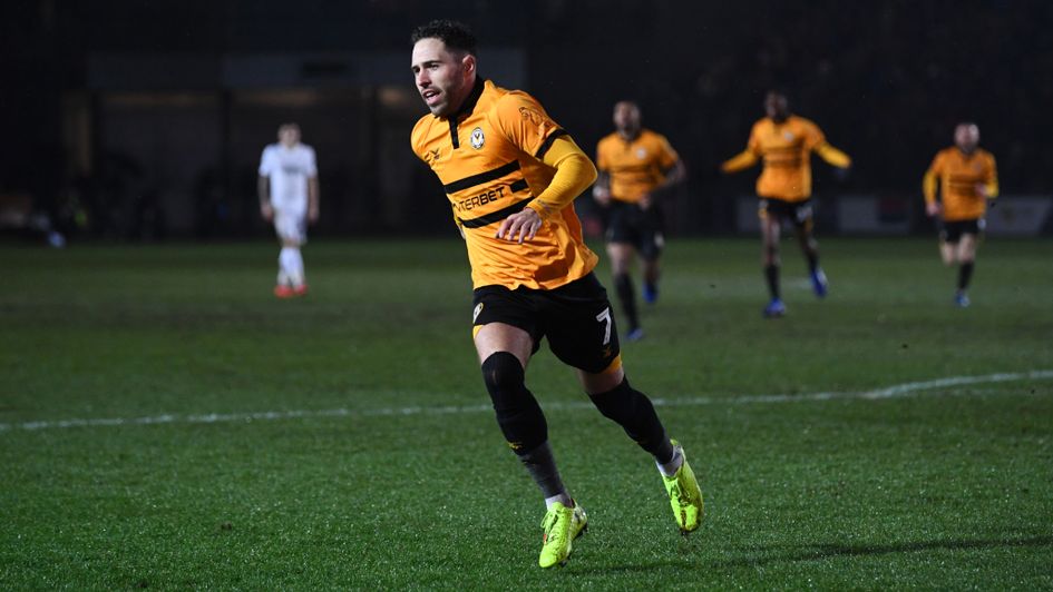 Robbie Willmott: Celebrations after scoring Newport's opening goal against Middlesbrough in the FA Cup